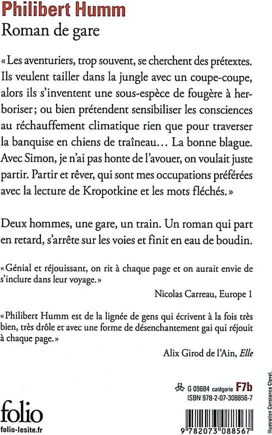 Quatrième de couverture de « Roman de gare »