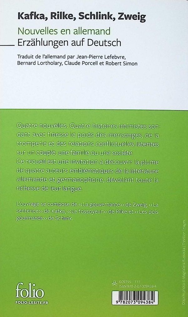 Quatrième de couverture de « Nouvelles en allemand »
