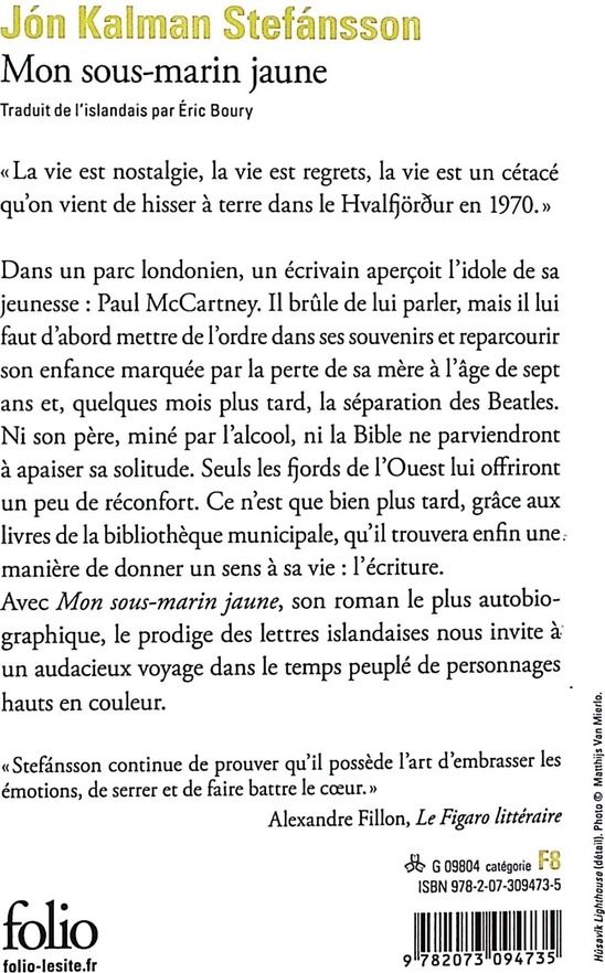 Quatrième de couverture de « Mon sous-marin jaune »