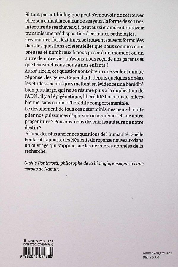 Quatrième de couverture de « Par-delà les gènes : une autre histoire de l'hérédité »