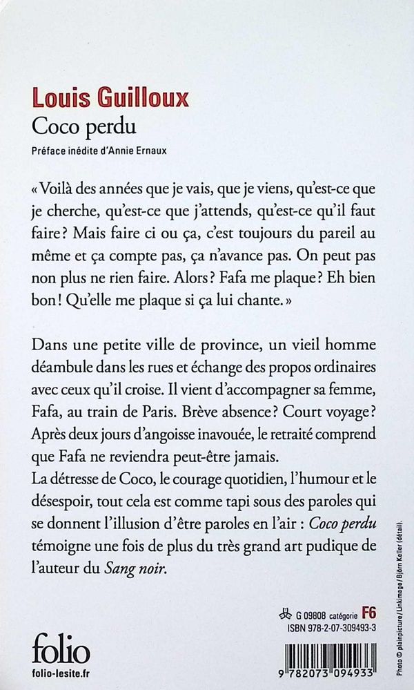 Quatrième de couverture de « Coco perdu : essai de voix »
