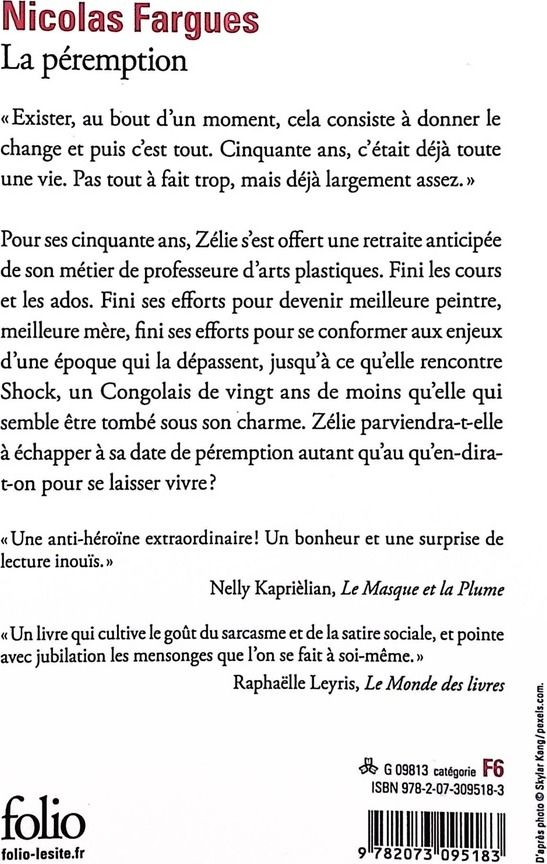 Quatrième de couverture de « La péremption »