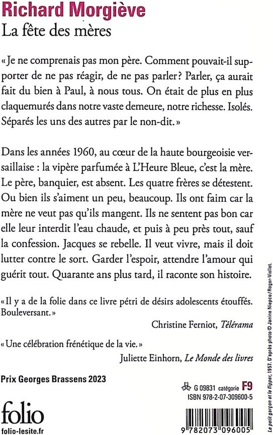 Quatrième de couverture de « La fête des mères »