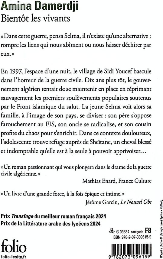 Quatrième de couverture de « Bientôt les vivants »