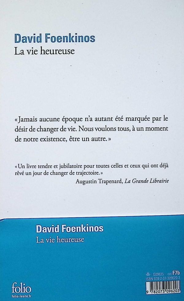 Quatrième de couverture de « LA VIE HEUREUSE »