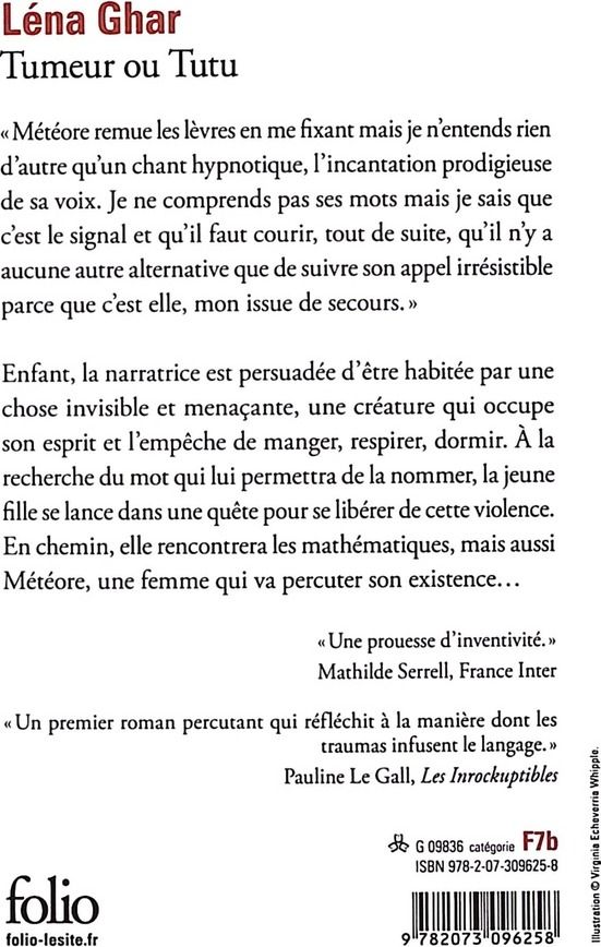 Quatrième de couverture de « Tumeur ou Tutu »