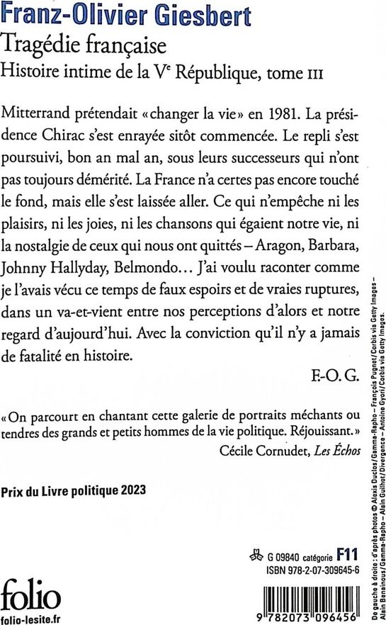Quatrième de couverture de « Tragédie française »