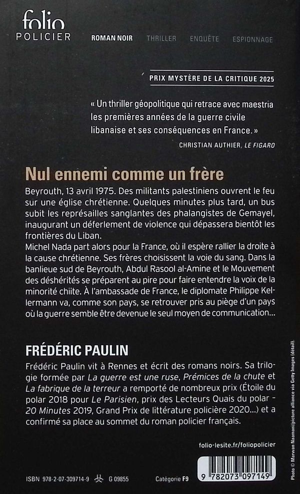 Quatrième de couverture de « Nul ennemi comme un frère : 1975-1983 »
