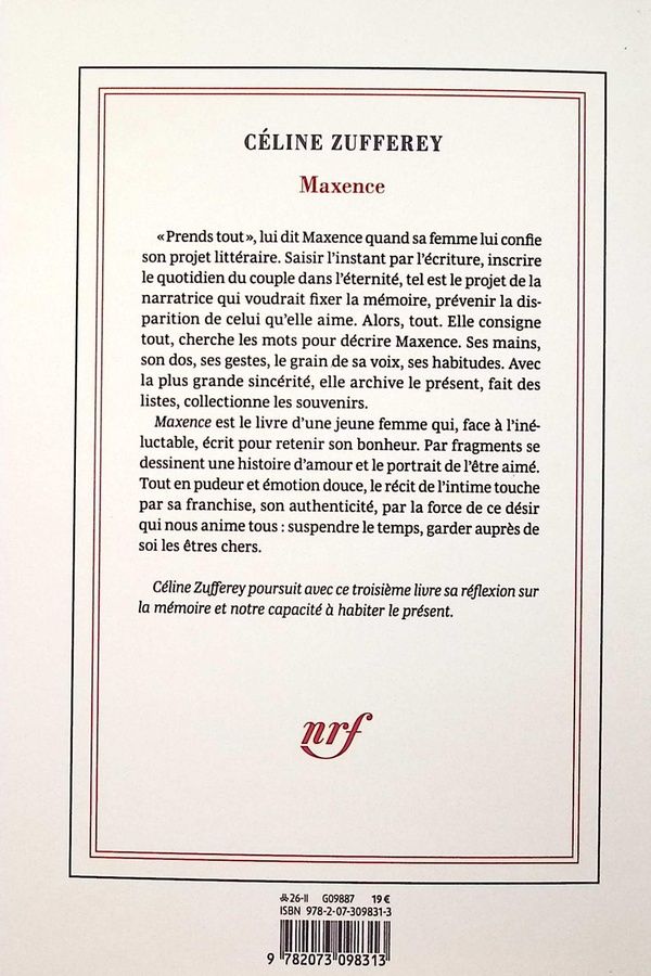 Quatrième de couverture de « Maxence »