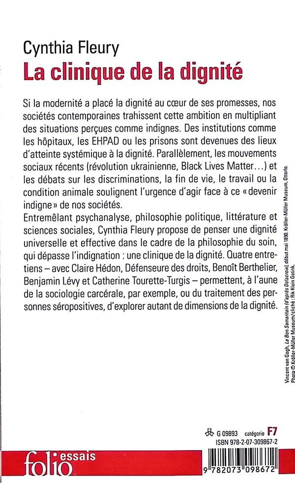 Quatrième de couverture de « La clinique de la dignité »