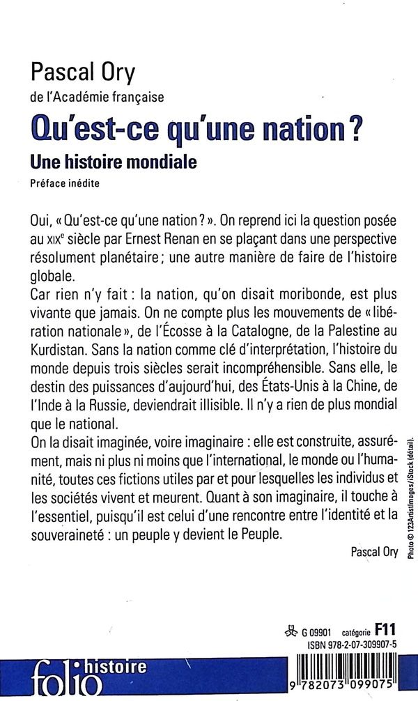 Quatrième de couverture de « Qu'est-ce qu'une nation ? : une histoire mondiale »