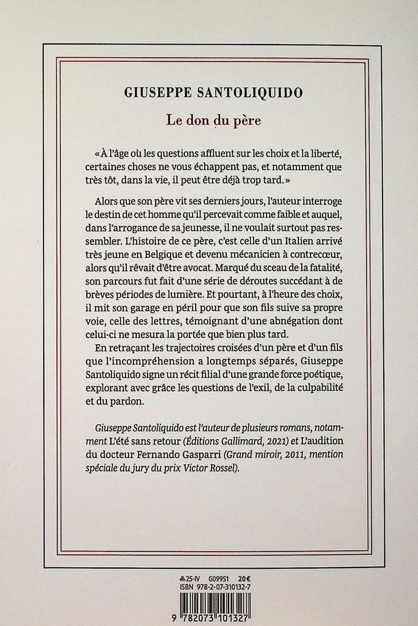 Quatrième de couverture de « Le don du père »