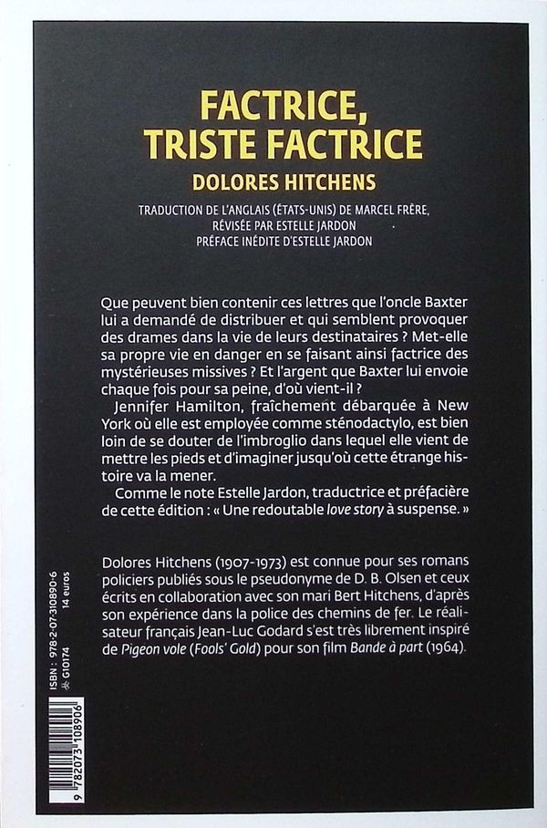 Quatrième de couverture de « Factrice, triste factrice »