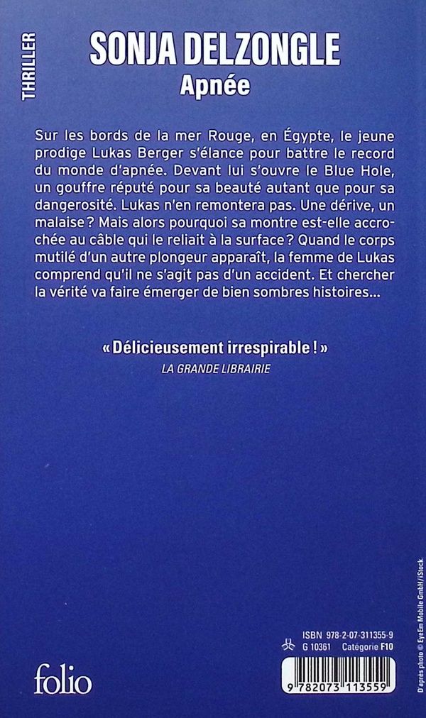 Quatrième de couverture de « APNEE »