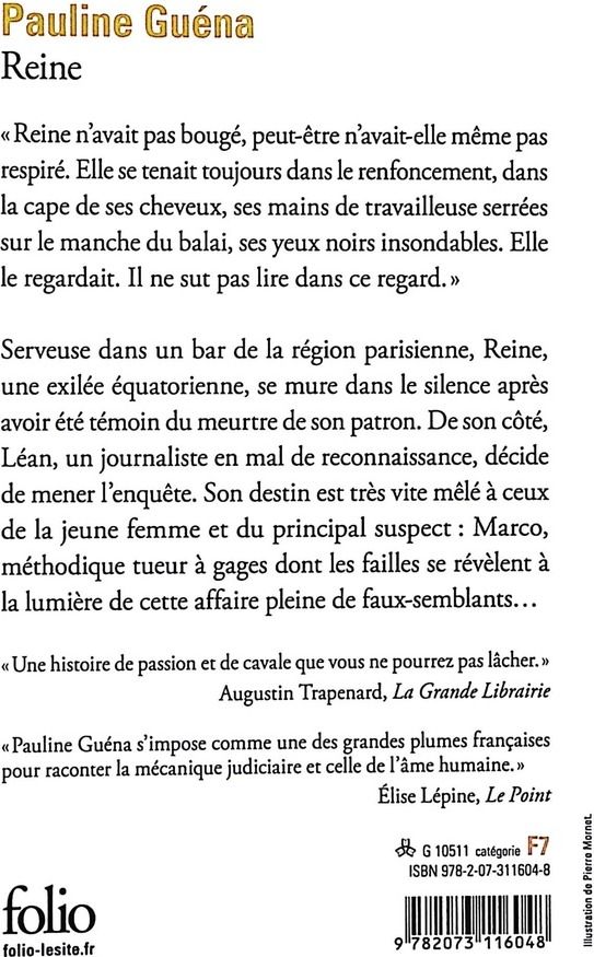 Quatrième de couverture de « Reine »