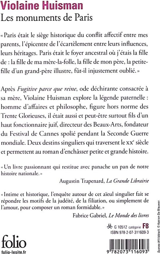 Quatrième de couverture de « Les monuments de Paris »