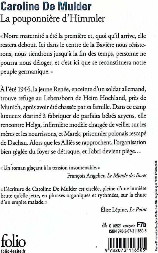 Quatrième de couverture de « La pouponnière d'Himmler »