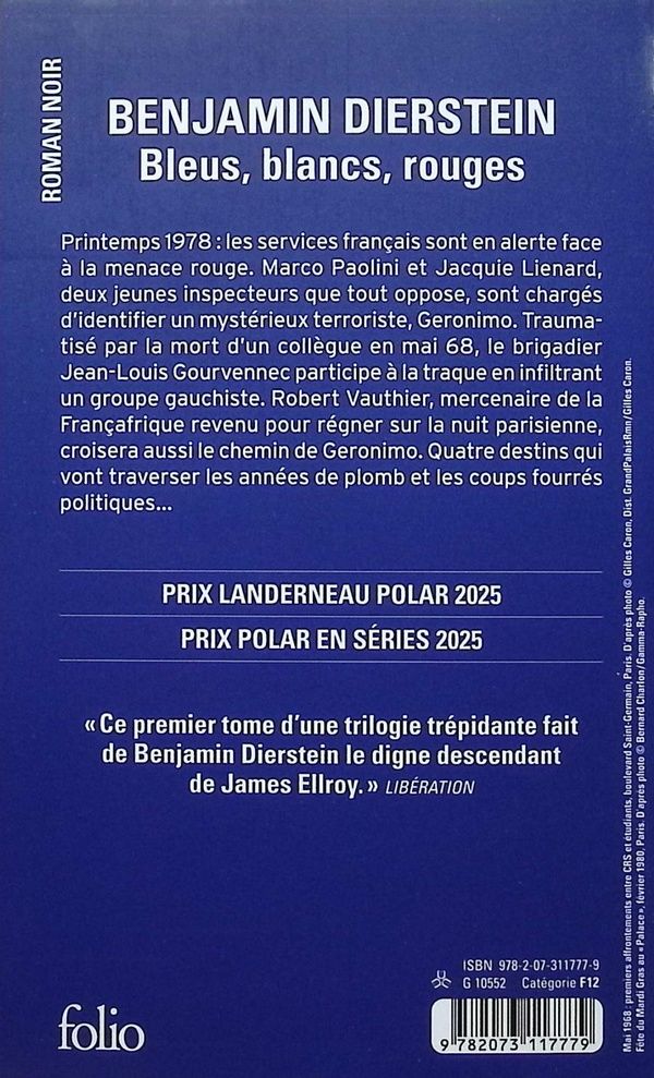 Quatrième de couverture de « Bleus, blancs, rouges »