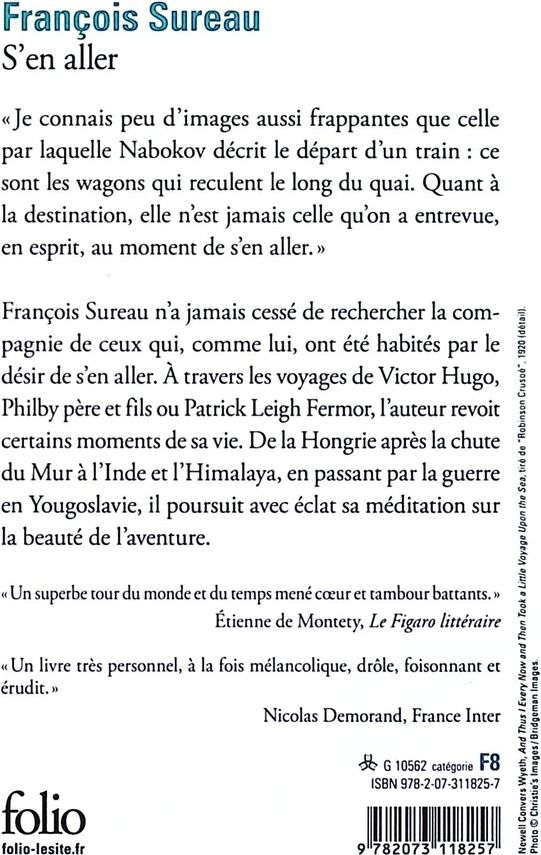 Quatrième de couverture de « S'en aller »