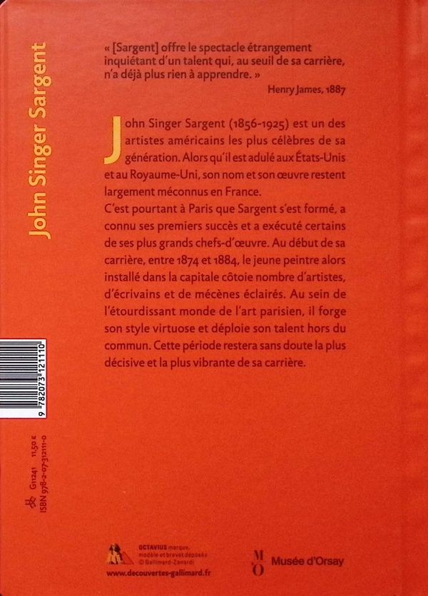 Quatrième de couverture de « Sargent, Éblouir Paris »