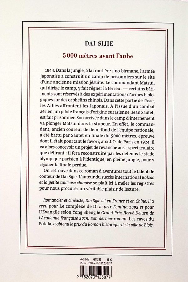 Quatrième de couverture de « 5000 METRES AVANT L'AUBE »