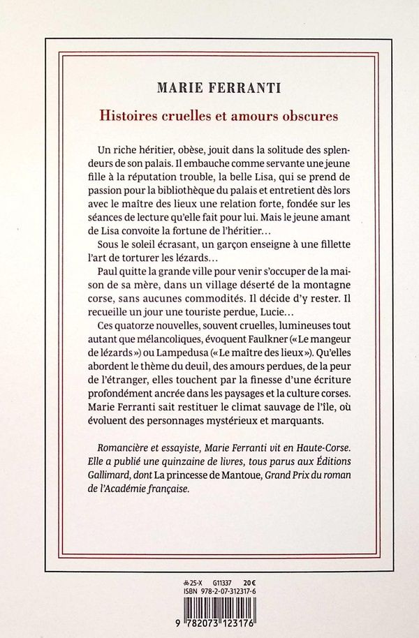 Quatrième de couverture de « HISTOIRES CRUELLES ET AMOURS OBSCURES »
