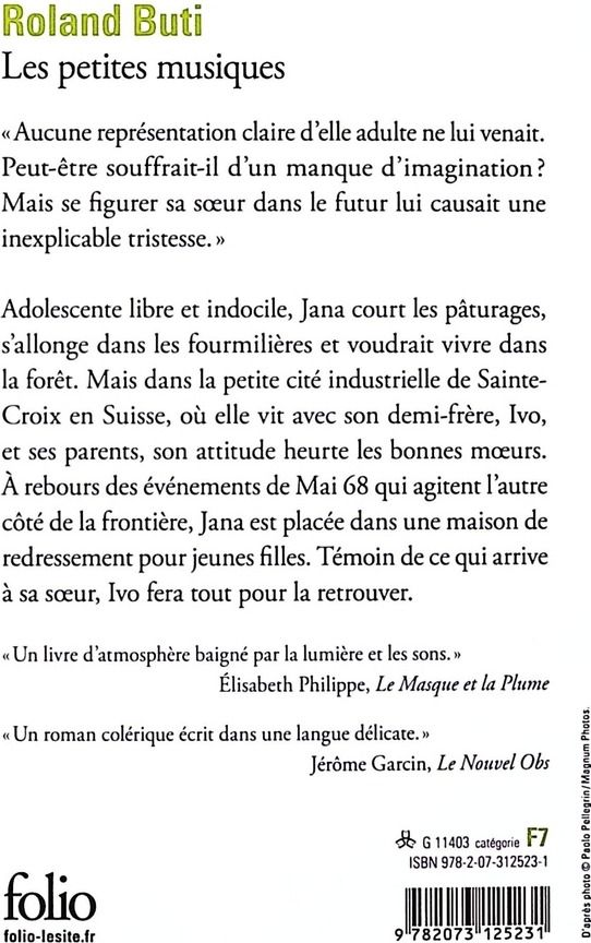 Quatrième de couverture de « Les petites musiques »