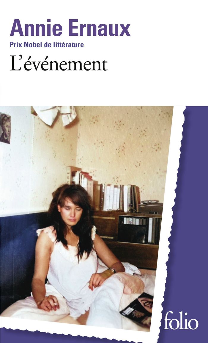 Couverture du livre « L'EVENEMENT » de Annie Ernaux, librairie Les Contes Infusés à Corte