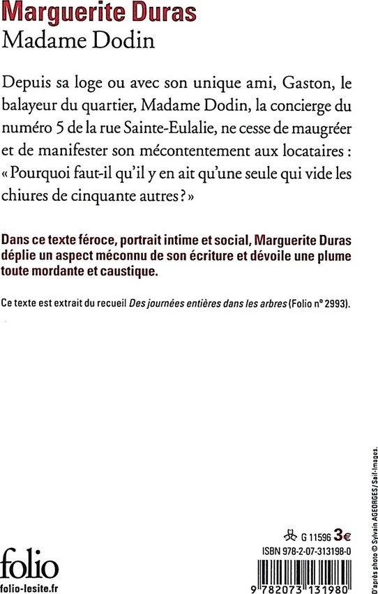 Quatrième de couverture de « MADAME DODIN »