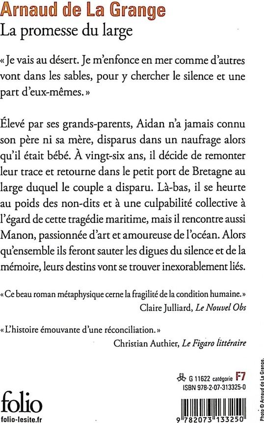 Quatrième de couverture de « La promesse du large »