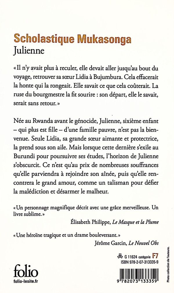 Quatrième de couverture de « Julienne »
