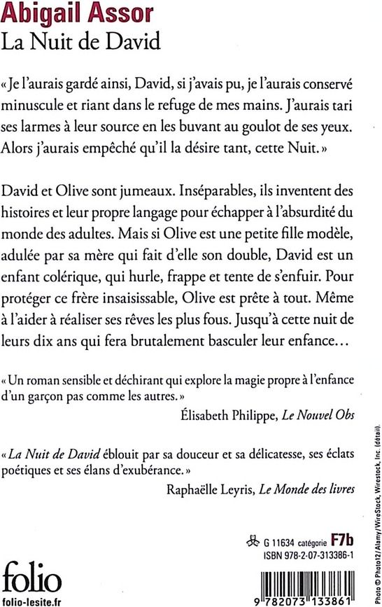 Quatrième de couverture de « La nuit de David »