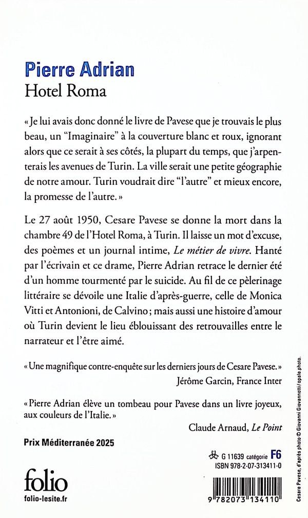 Quatrième de couverture de « Hotel Roma »