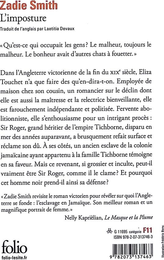 Quatrième de couverture de « L'imposture »