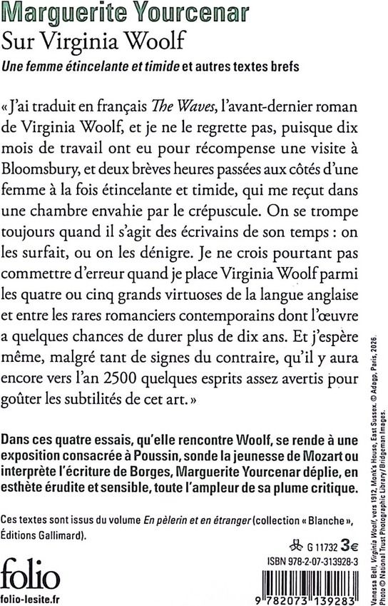 Quatrième de couverture de « SUR VIRGINIA WOOLF - UNE FEMME ETINCELANTE ET TIMIDE ET AUTRES TEXTES BREFS »