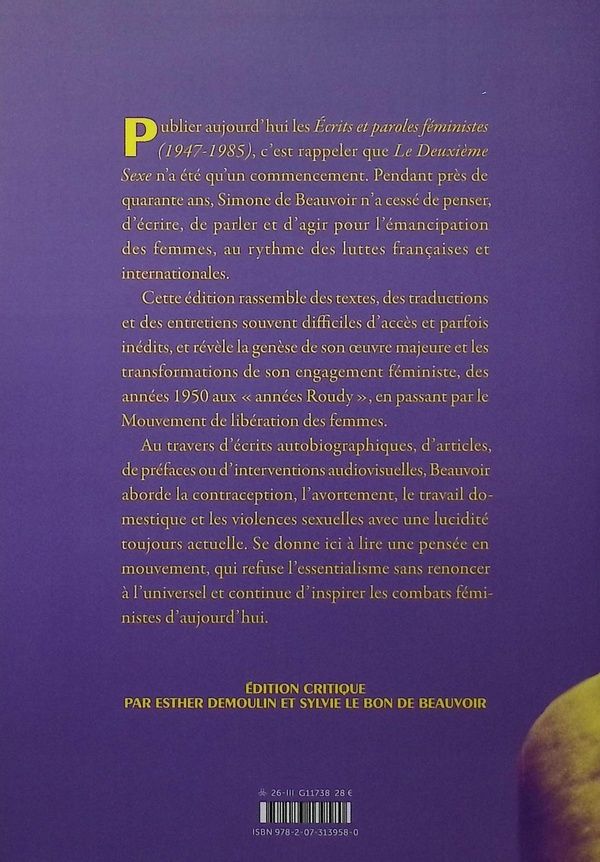 Quatrième de couverture de « Une fois que les femmes ont ouvert les yeux : écrits et paroles féministes (1947-1985) »
