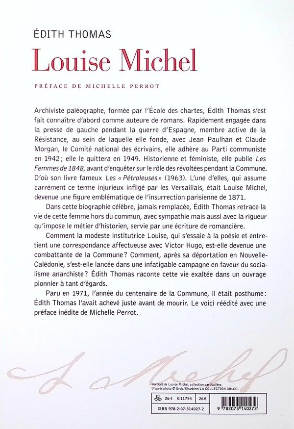 Quatrième de couverture de « Louise Michel »