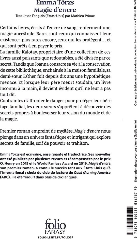 Quatrième de couverture de « MAGIE D'ENCRE »
