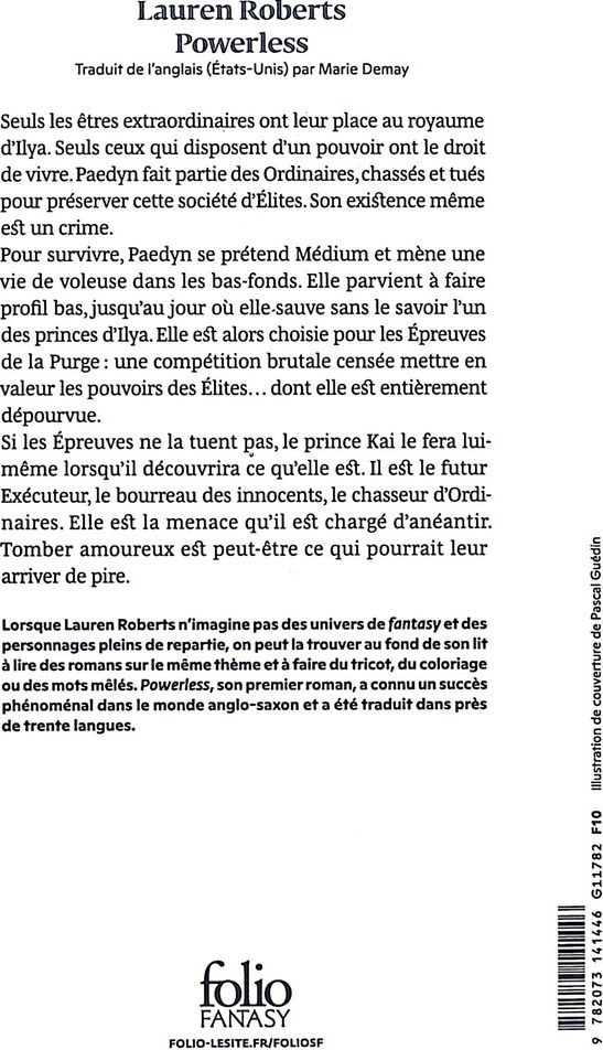 Quatrième de couverture de « POWERLESS - I - POWERLESS »