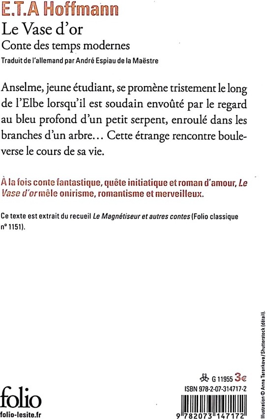 Quatrième de couverture de « LE VASE D'OR - CONTE DES TEMPS MODERNES »