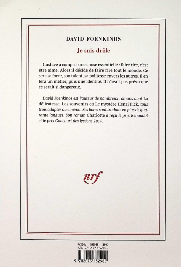 Quatrième de couverture de « JE SUIS DROLE »