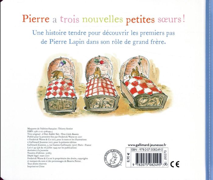 Quatrième de couverture de « Trois petites soeurs : un conte de Pierre Lapin »