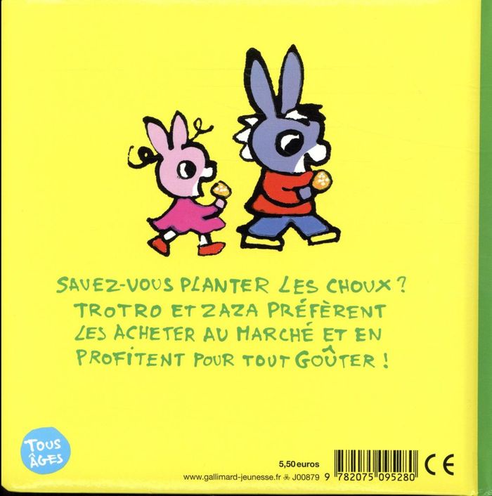 Quatrième de couverture de « Trotro et Zaza vont au marché »