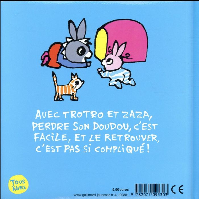 Quatrième de couverture de « Trotro et Zaza cherchent leur doudou »