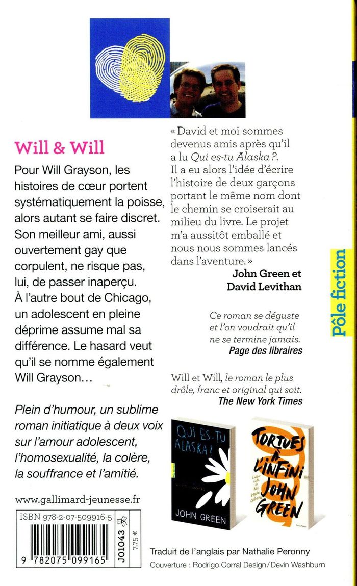 Quatrième de couverture de « Will & Will »
