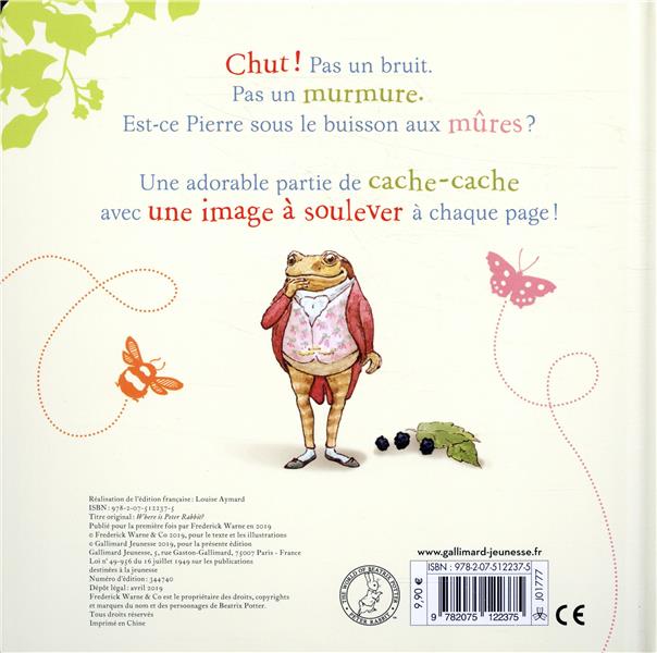 Quatrième de couverture de « Où est Pierre Lapin ? »