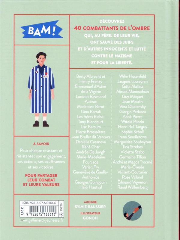 Quatrième de couverture de « Résistance : 40 figures contre le nazisme »
