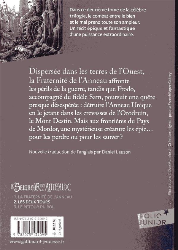 Quatrième de couverture de « LE SEIGNEUR DES ANNEAUX - LES DEUX TOURS »