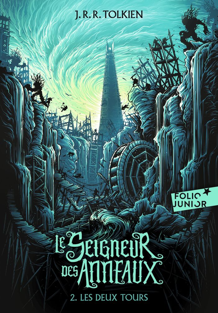 Couverture du livre « LE SEIGNEUR DES ANNEAUX - LES DEUX TOURS » de Tolkien J. R. R., librairie Les Contes Infusés à Corte