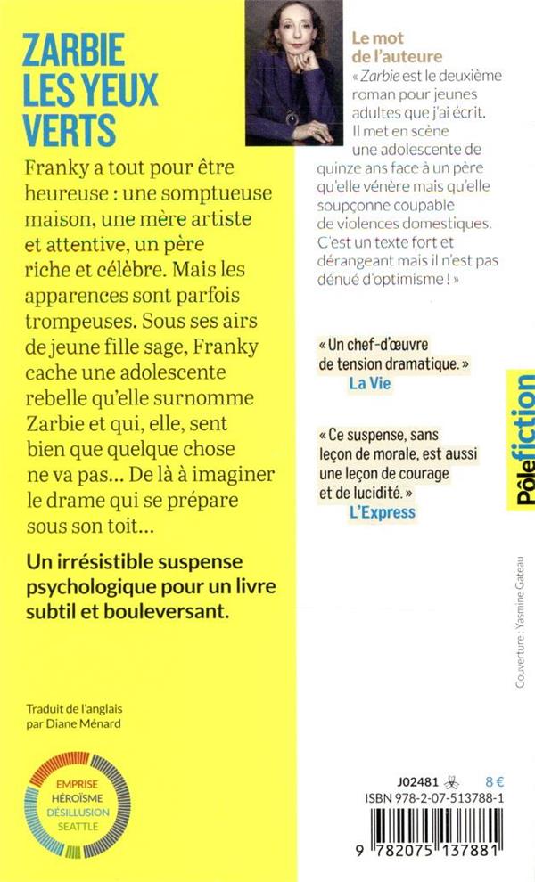 Quatrième de couverture de « Zarbie les yeux verts »